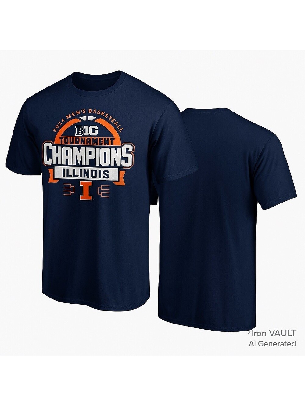 Illinois Fighting Illini 2024 Big Ten Tournament Champions Blue 84 Shirt M